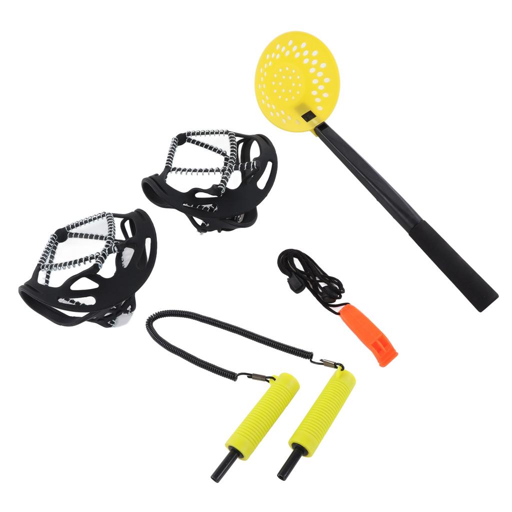 Retractable Ice Safety Picks Non Grip Crampons Spikes Shoe Grip with Whistle Stainless Steel Ice Picks Set for Ice