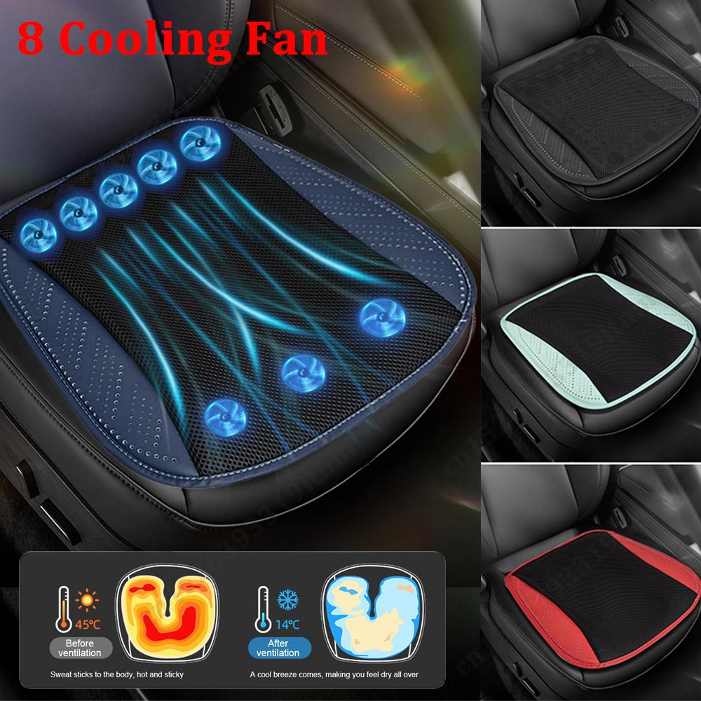 

Summer Car Cooling Cushion USB Plug-in Ventilated Chair Pad Three Gear Adjustment Air Flow Seat Cushion Auto Interior Green 5Fan