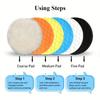 7pcs Buffing Polishing Pads 6 Inch- 7pcs 150mm Face for 6 Inch 150mm Backing Plate, Car Compound Buffing Sponge Pads and Knitted Cutting Polishing