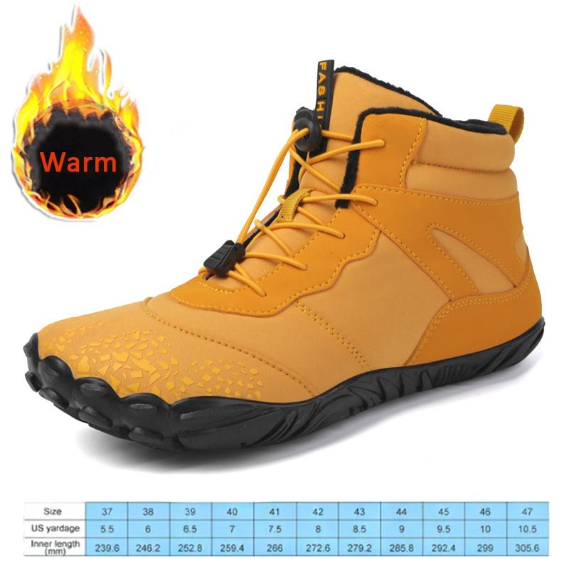Nieuwe Winterlaarsjes Heren Sneeuw BareFoot Casual Schoenen Outdoor Werkschoenen Dames Warme Bont Heren Enkellaarsjes Heren Sneeuwlaarzen Grote Maat 47