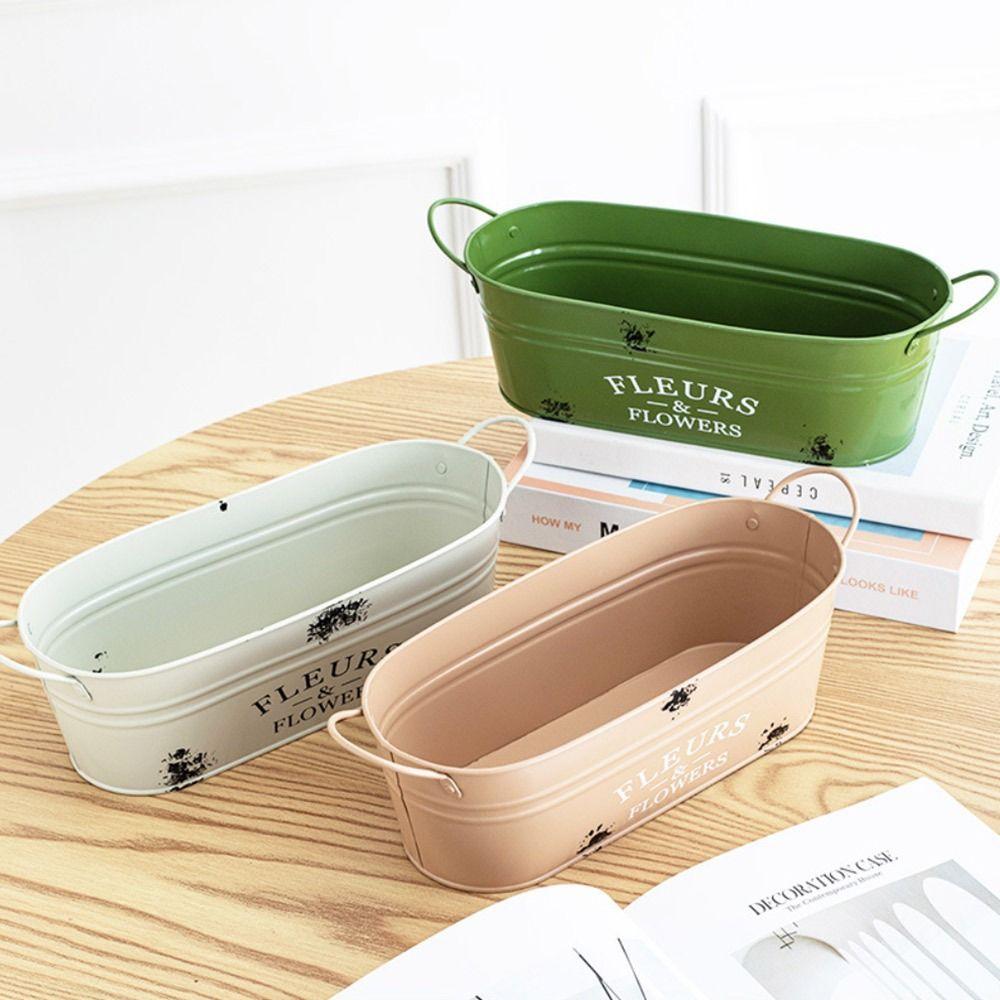 Järnblomkruka Ellips Blomkruka Retrostil Metalllåda Planteringskärl