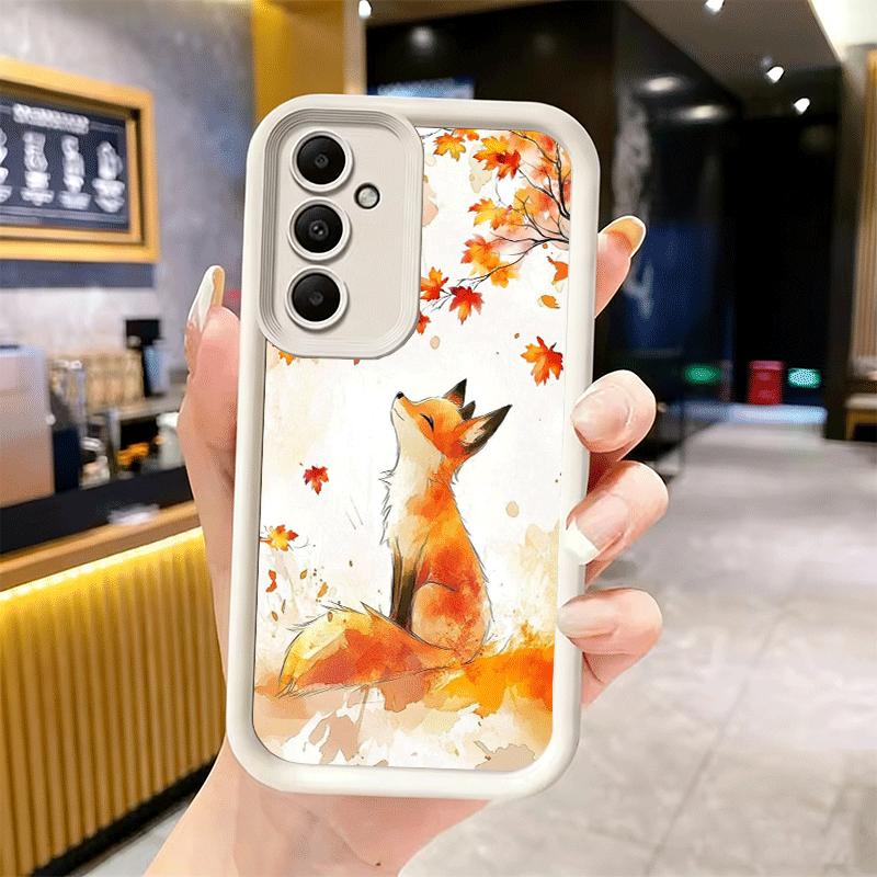 Phone Case for Samsung Galaxy A17 A16 A15 A14 A13 Cartoon Fox Animal A56 A36 A26 A55 A35 A25 A54 A34 A24 A53 A33 A23 A07 A06