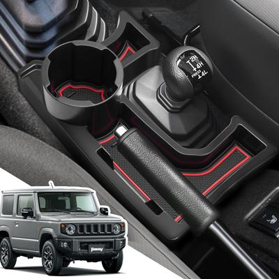 LANGBEAN Suzuki Jimny Jimny Sierra MT Vehicle Console Box with Drink Card Small Item Interior Custom Jimny Storage Rubber Mat & JB64W/JB74W