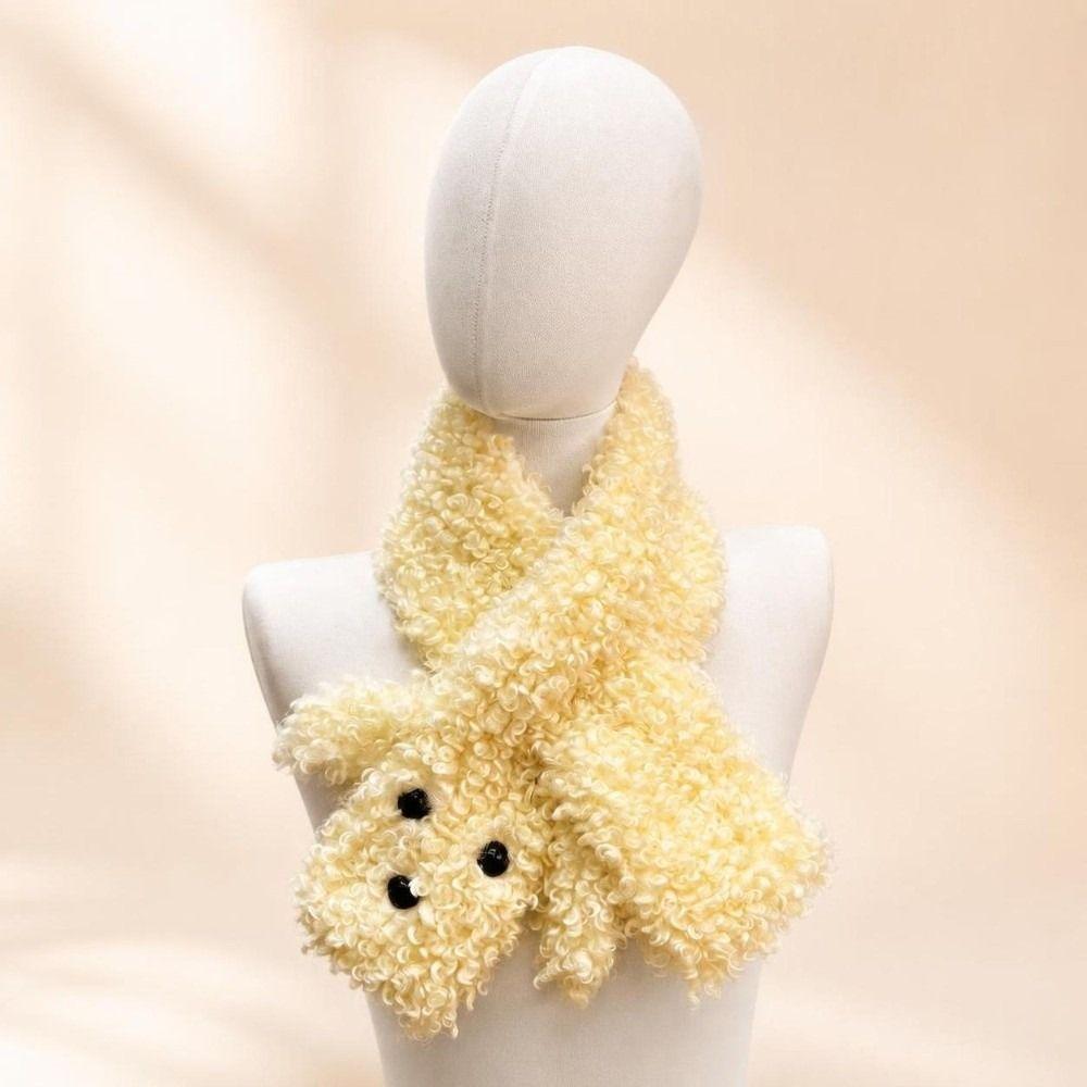 Curly Texture Plush Neck Warmer Faux Rabbit Fur Fashion Neck Scarf  Winter Outfit Styling