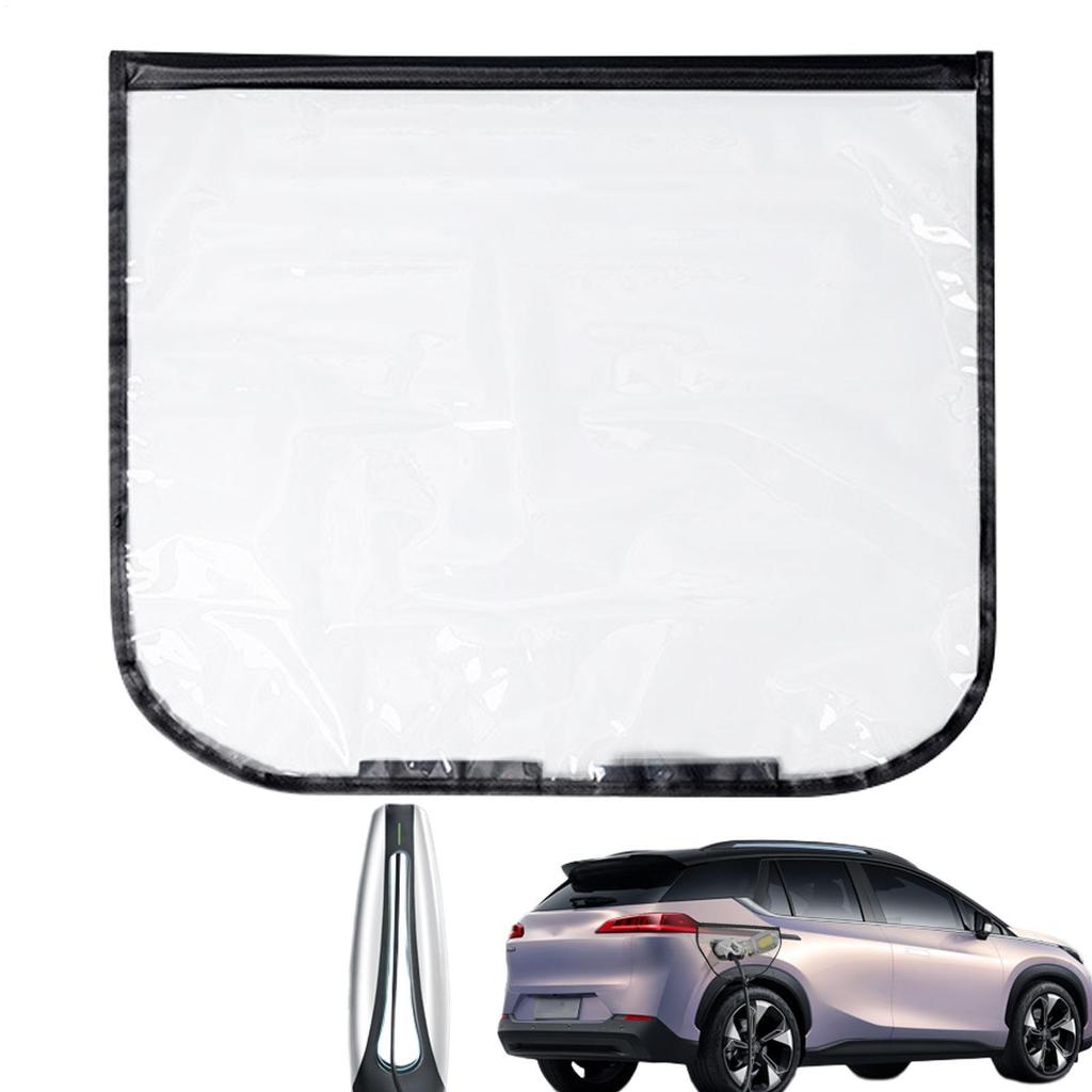 Electric Vehicle Charger Port Magnetic Transparent Cover Rainproof Dustproof Cover Outdoor Protection Covers Car Accessories