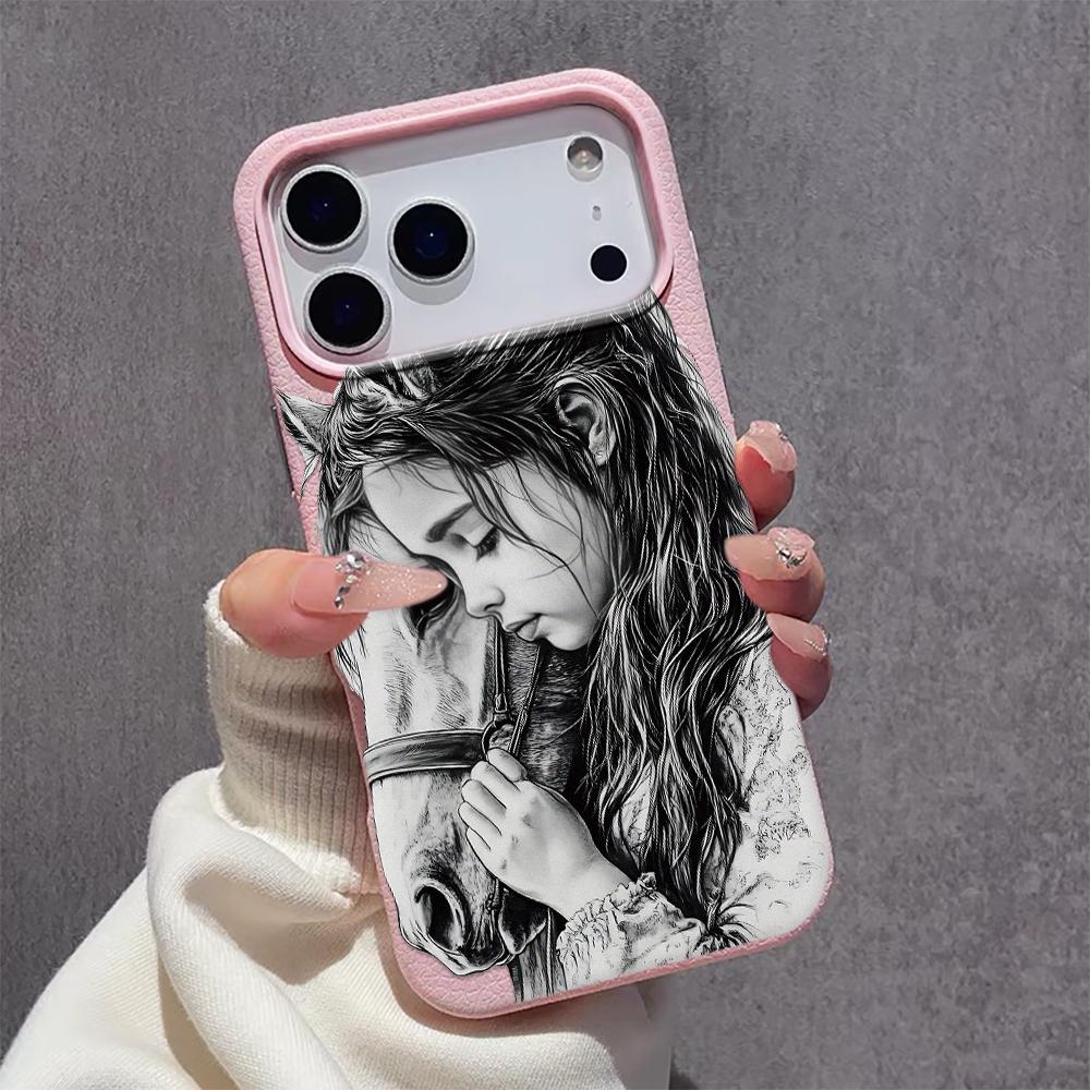 Black Steed With Head Held High Phone Case For IPhone 17 17Air 16 15 14 13 12 11 Pro Max XR XS Max 7 8 Plus Cover Case Coque