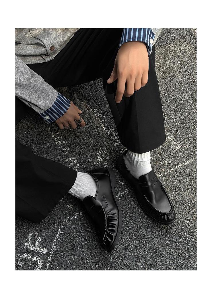Men's Autumn Casual Leather Driving Loafers - Slip-On Low-Top