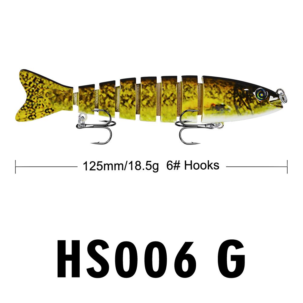 Sinking Multi-Jointed Fishing Lure 12.5cm 19g Lifelike 8 Segments Swimbait Fishing Tackle