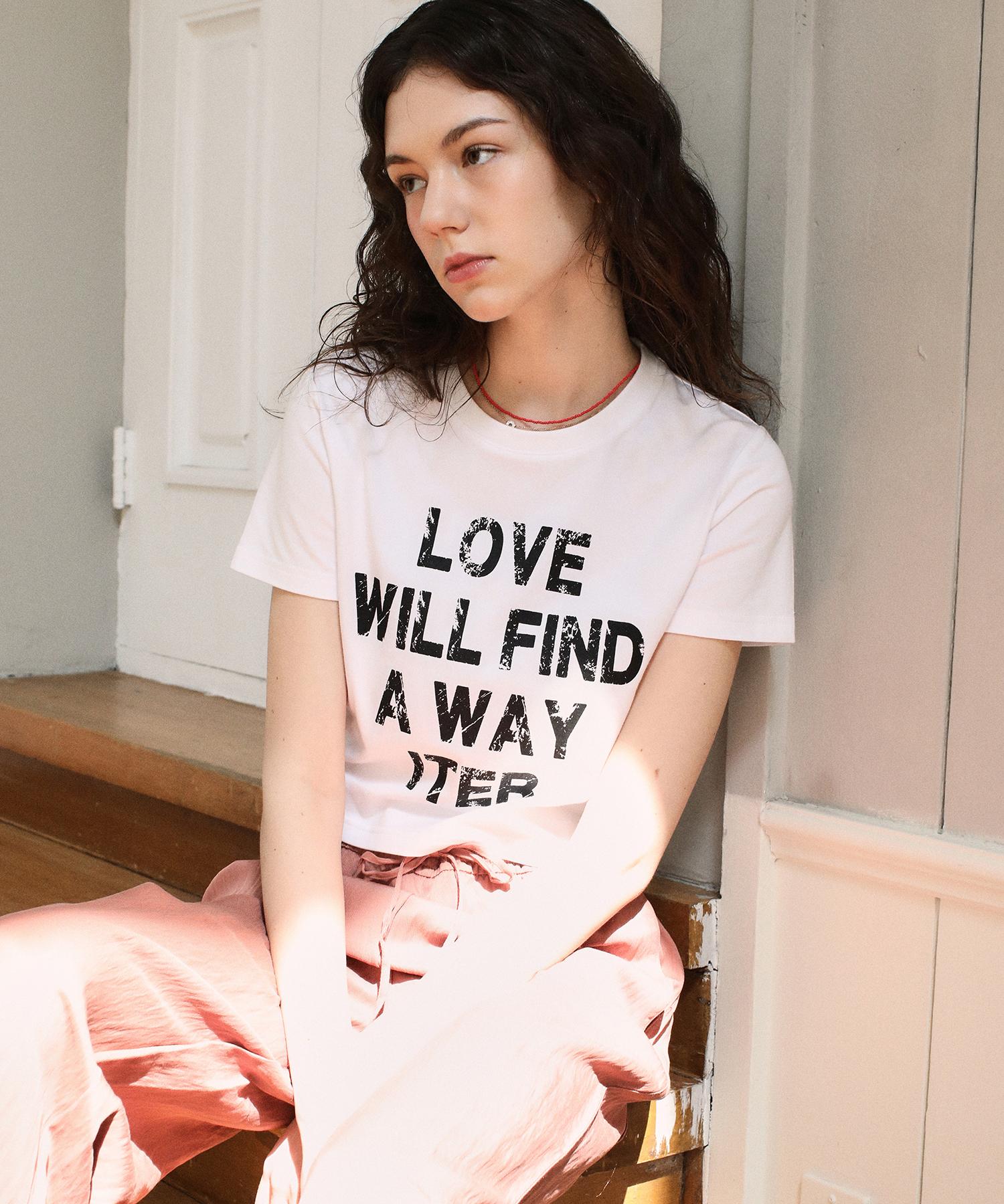 Itter Vintage Printed Love Crop T-Shirt_White Black