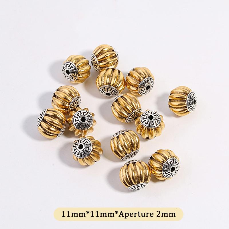 

5 шт. Античное серебро Золотой цвет Тибетские свободные бусины Большое отверстие Разделительные бусины для DIY Изготовления ювелирных изделий Подвески Браслет Фурнитура