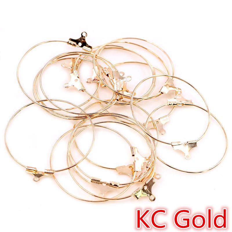30pcs 20 25 30 35 40 45mm Hoop Earrings Big Circle Ear Wire Hoops Earrings Findings For DIY Jewelry Making Supplies Accessories