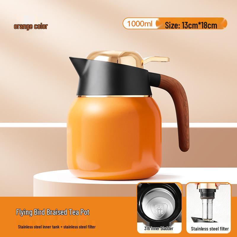 Large Capacity Steaming Teapot, Stainless Steel with Ceramic Coating, Tea-Water Separation, Heat Preservation, Ideal for Brewing Old White Tea At Home