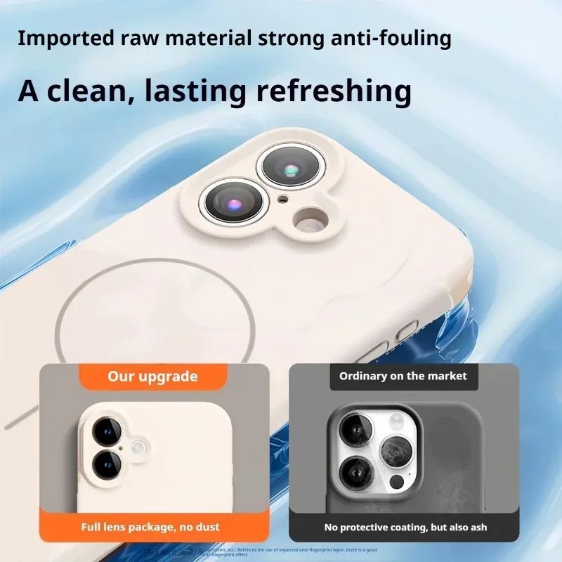 Magnetic Original Liquid Silicone Phone Case For iPhone 15 14 16 Plus 12 13 16 17 Pro Max Funda For Magsafe Protector Soft Cover