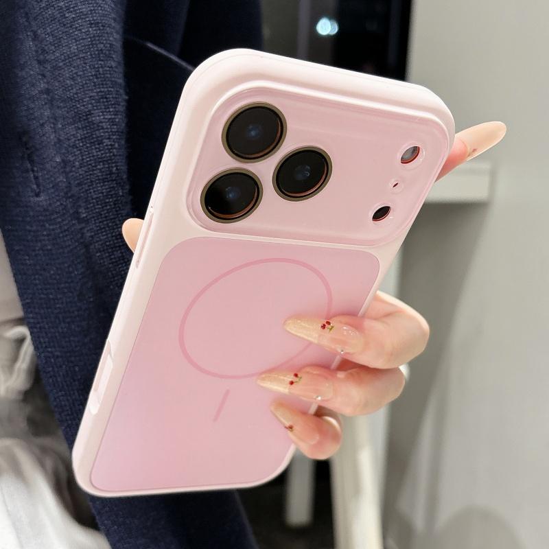 Liquid Soft Silicone Magnetic Case for iPhone 17 16 15 14 13 Pro Max For Magsafe Glossy Camera Glass AG Matte Acrylic Back Cover