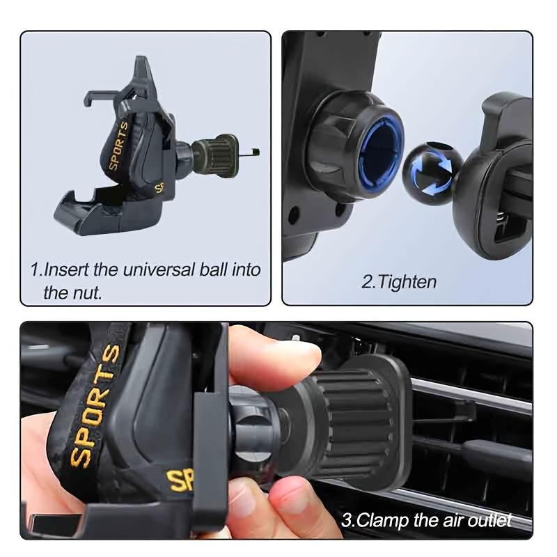 Car Racing Seat Shaped Phone Holder, Air Vent Installation Mount with Anti-Slip Metal Clip,Compatible with All Smartphones
