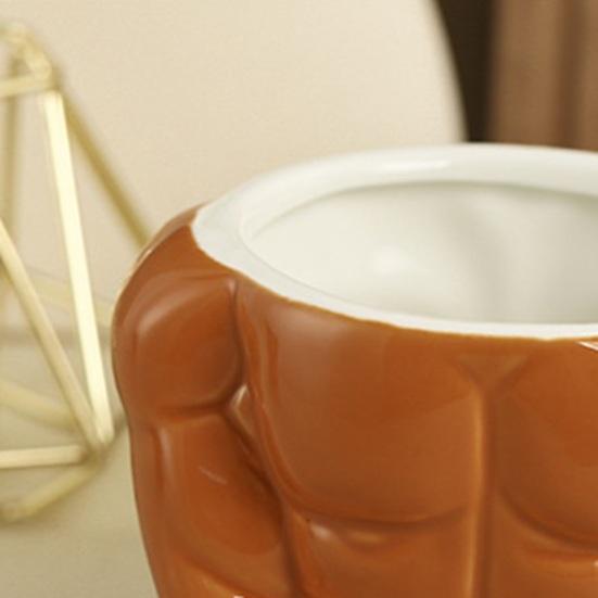 Yousheng Funny Coffee Mug Novelty Muscle Man Shaped Mug Novelty Ceramic Cup with Spoon Birthday Christmas Gifts for Muscle Lovers
