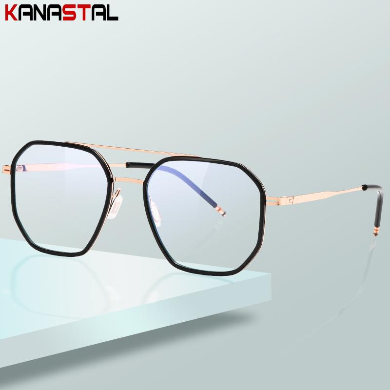 Women Blue Light Blocking Glasses Prescription Reading Myopia Eyewear CR39 Optic Lenses Men Computer TR90 Metal Eyeglasses Frame