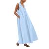 Xiyin popular European and American women's clothing loose, casual and comfortable solid color sleeveless vest dress
