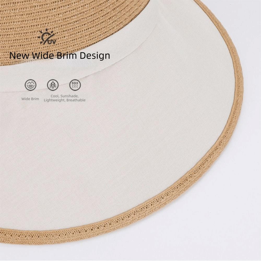 Weave Bow Fisherman Hat Large Bow Straw Hat Elegant Sunscreen Bucket Hat  Summer