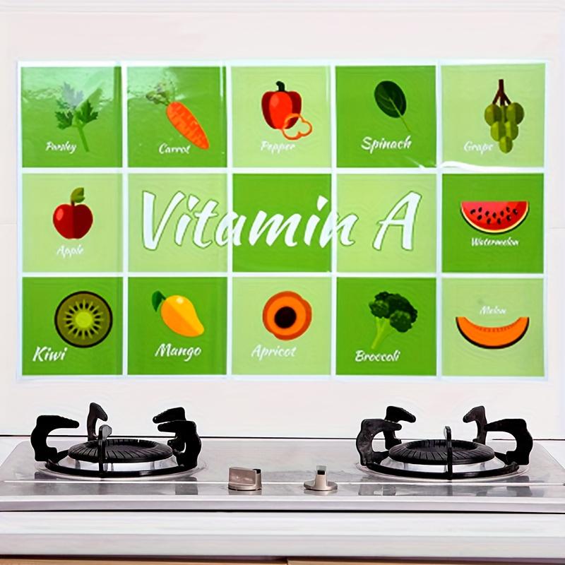 5pcs Self-Adhesive Oil-Proof Stickers for Kitchen High-Temperature Resistant Tile Wall Stickers Oil-Proof Waterproof for Stove