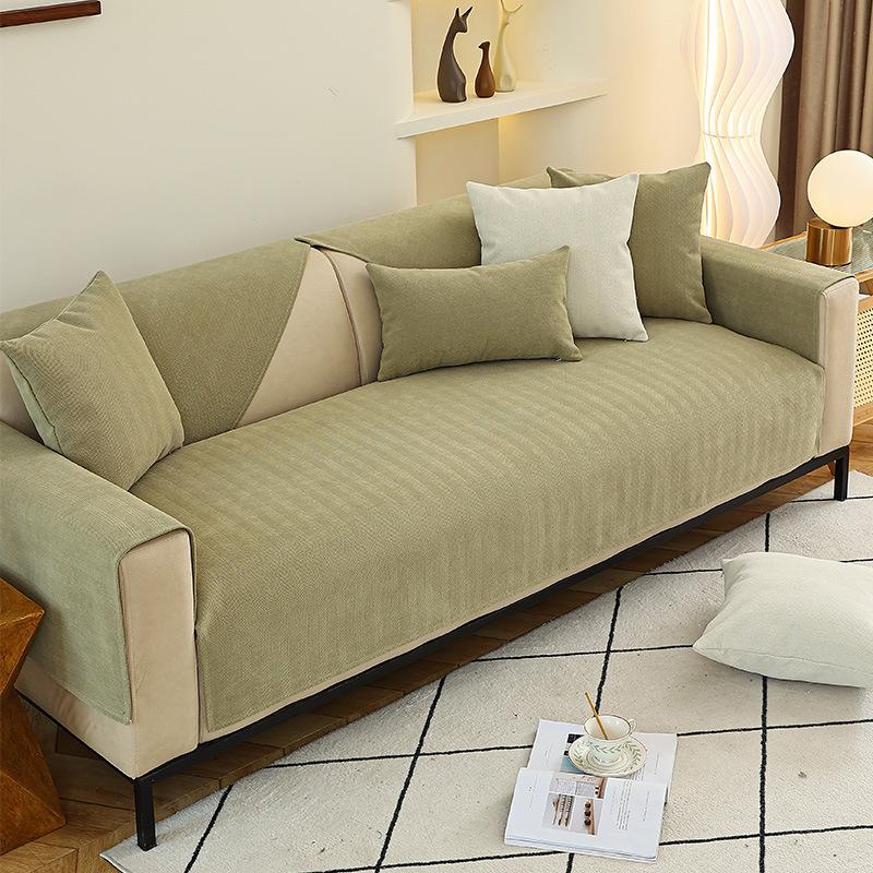 

Подушка для дивана Four Seasons Универсальный синель Простой чехол Полотенце Светильник Роскошный скандинавский чехол для дивана Matcha 70*70cm