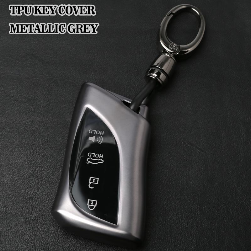 For Lexus Key Fob Cover Keychain For Es 260 Es350 Gs300 Gs350 Gs430 Gs450H Is250 350 Ls460 600H Tpu Gray Accessories