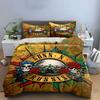 Gun N Roses Skull Bedding Set Bedding Duvet Cover Set Duvet Cover Pillowcases  (1 * Duvet Cover 2 * Pillowcases, without duvet insert)