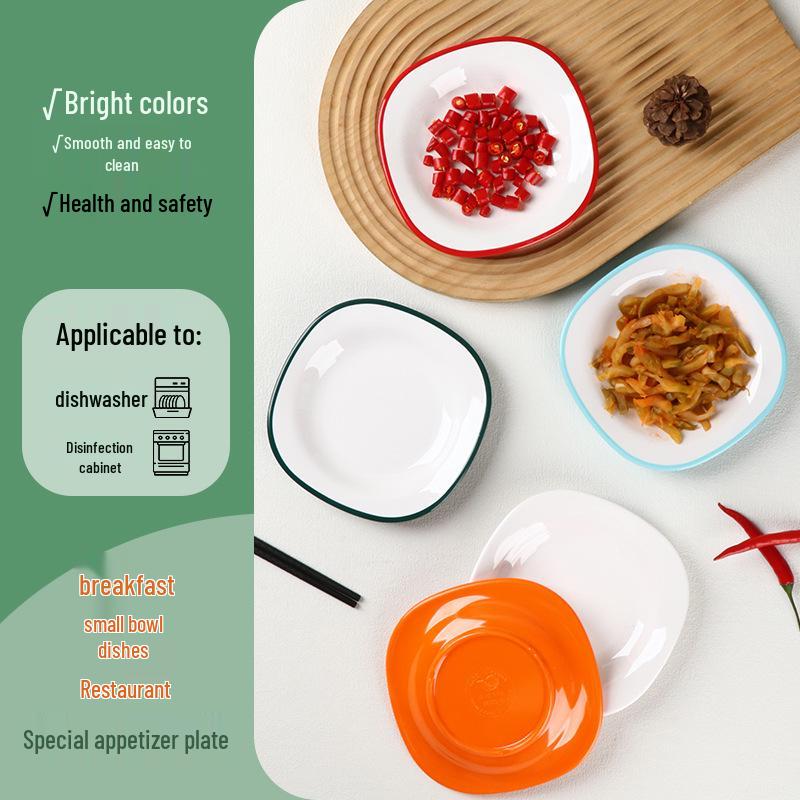 Melamine Oval Square Drop-Proof Imitation Porcelain Sauce Dish for Hot Pot and Pastries