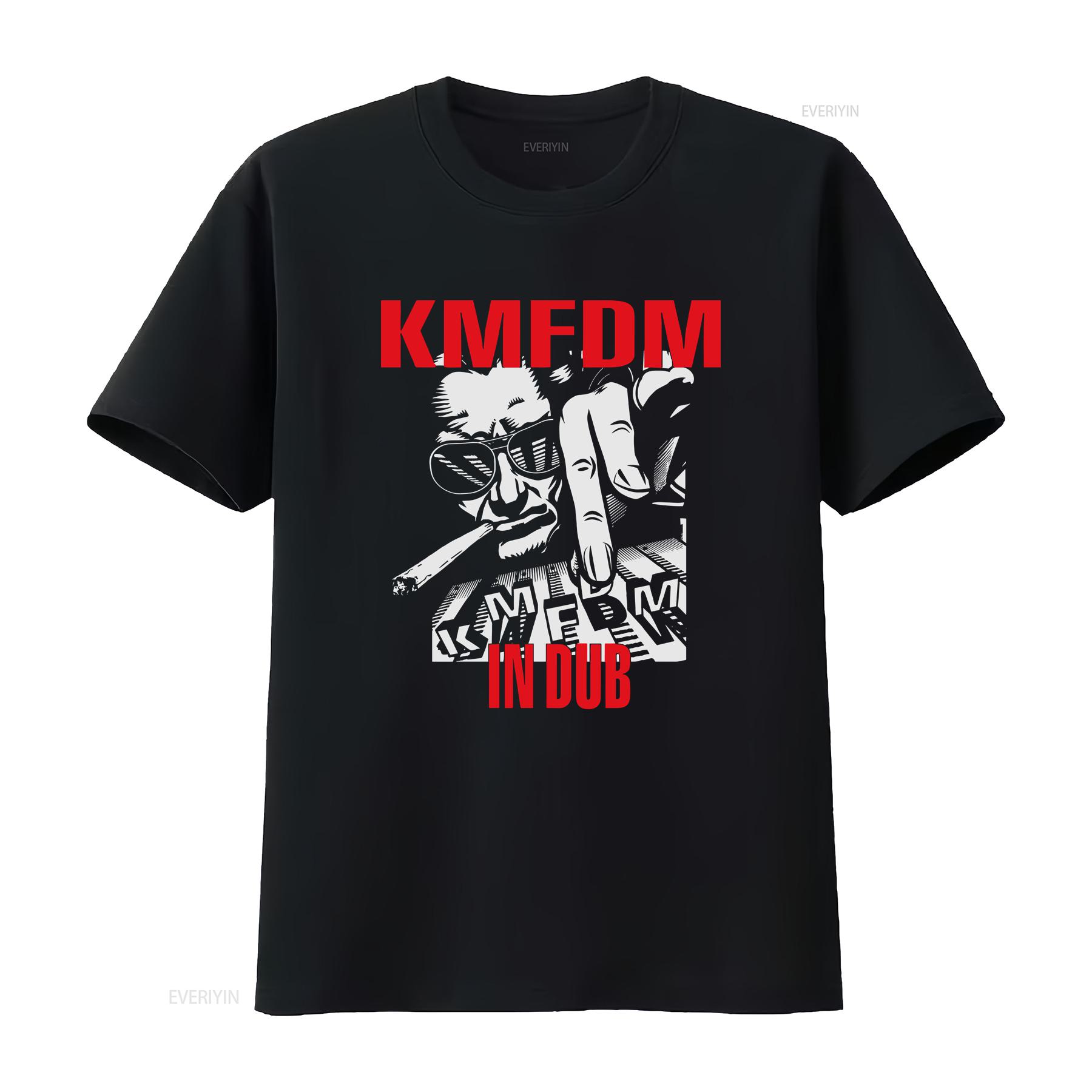 

KMFDM T Shirt vintage Washed designer clothes Unisex homme Top For Everyday Wear Casual Comfortable Versatile Slightly 4XL