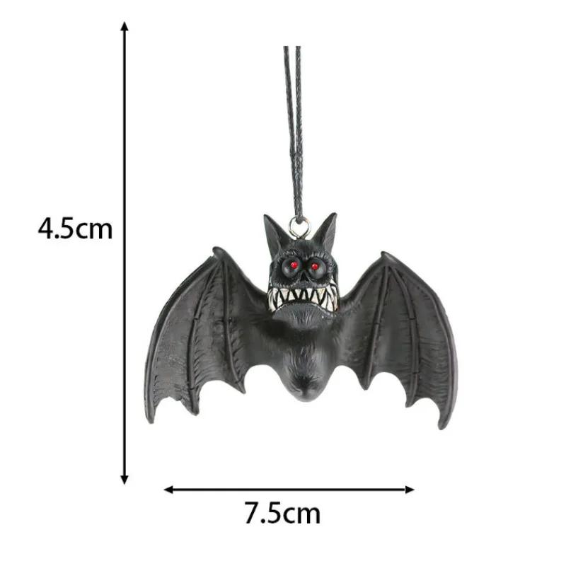 Resin Craft Bat Pendant Haunting White Ghost-Themed Halloween Ornament Perfect for Home & Courtyard Decorations