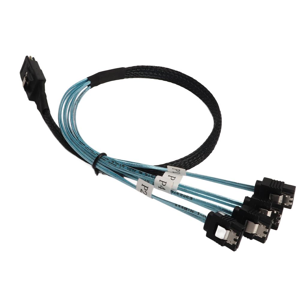 to 4 Cable 7Pin 12Gbps Tinplated Copper Gold Plated Contactor SFF 8087 to 4 Cable for Desktop Chassis