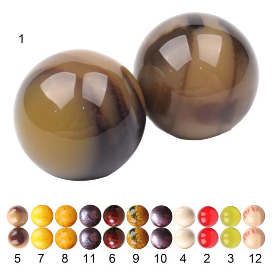 1 Çift 50mm Stres Giderici Fitness Hentbol Yıkanabilir Reçine Kas Gevşetici Baoding Topu Sağlık Bakım Aracı