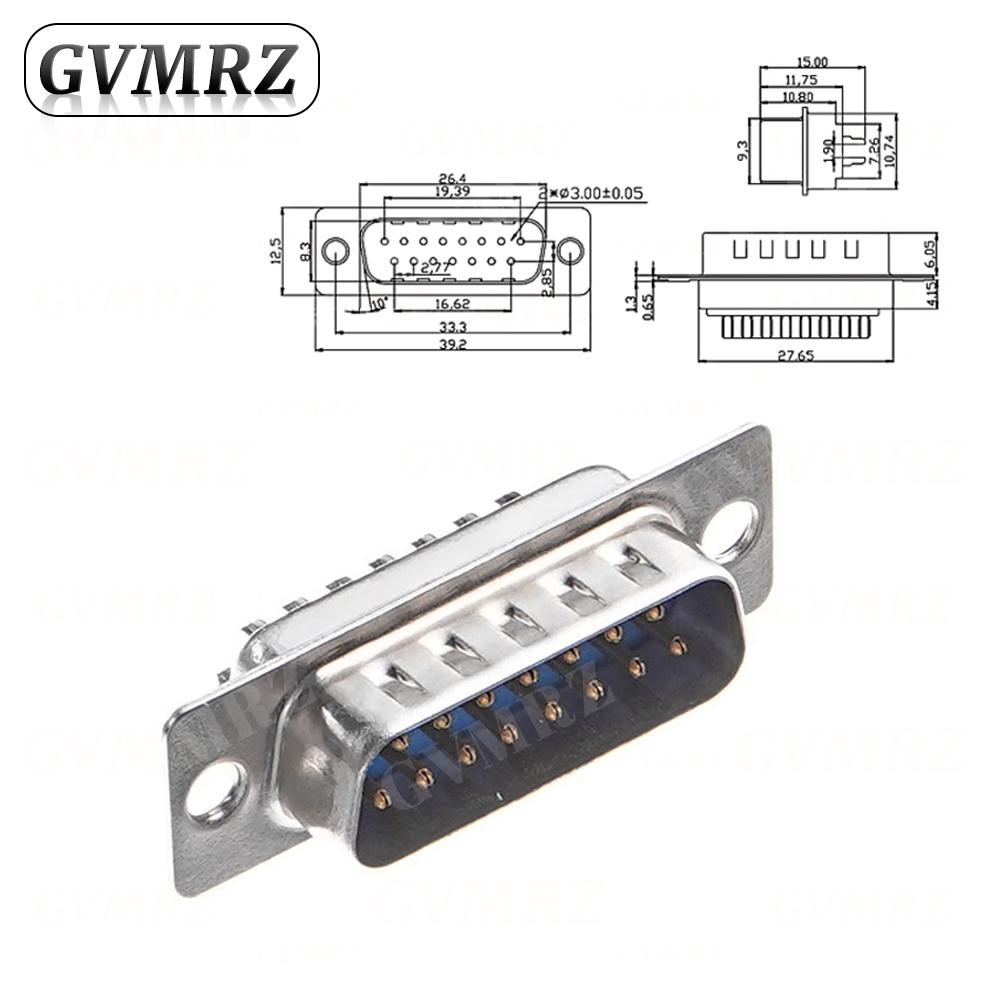 5PCS RS232 DB9 DB15 DB25 DB37 Connector Serial VGA Male Female Solder Type Plug D-SUB Male Plug Socket Connector