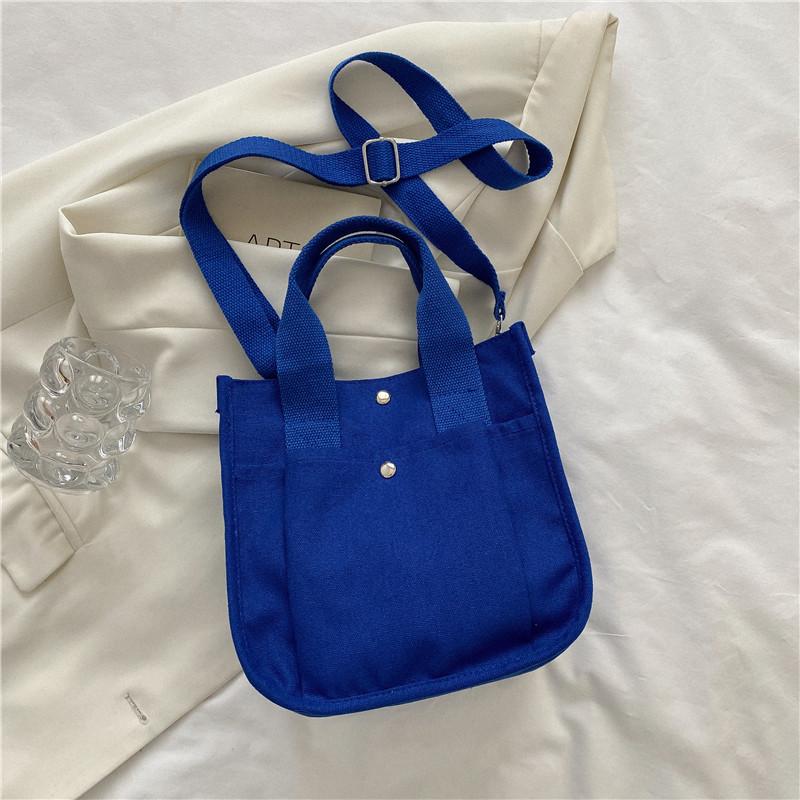 2025 Canvas Small Bag Girls Shoulder Small Square Bag Summer Handbag Student Solid Color Casual Japanese Messenger Bag