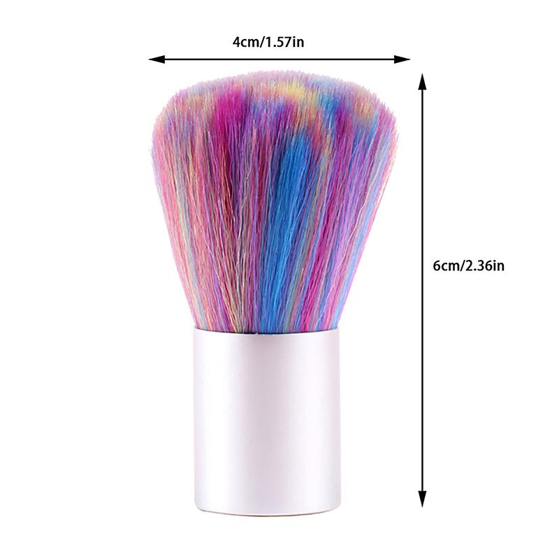 Soft Nail Cleaning Brush Rainbow Uv Gel Powder Dust Remover Cleaner Brush Tools