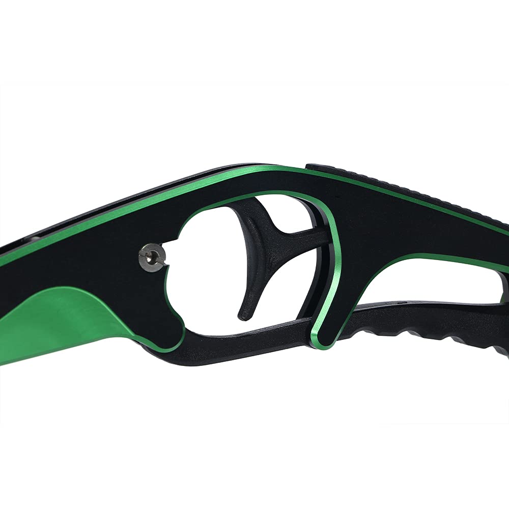Fish Grip Fish Catcher Ultra Lightweight Aluminum Fish Grabber with Safety Rope (Green)