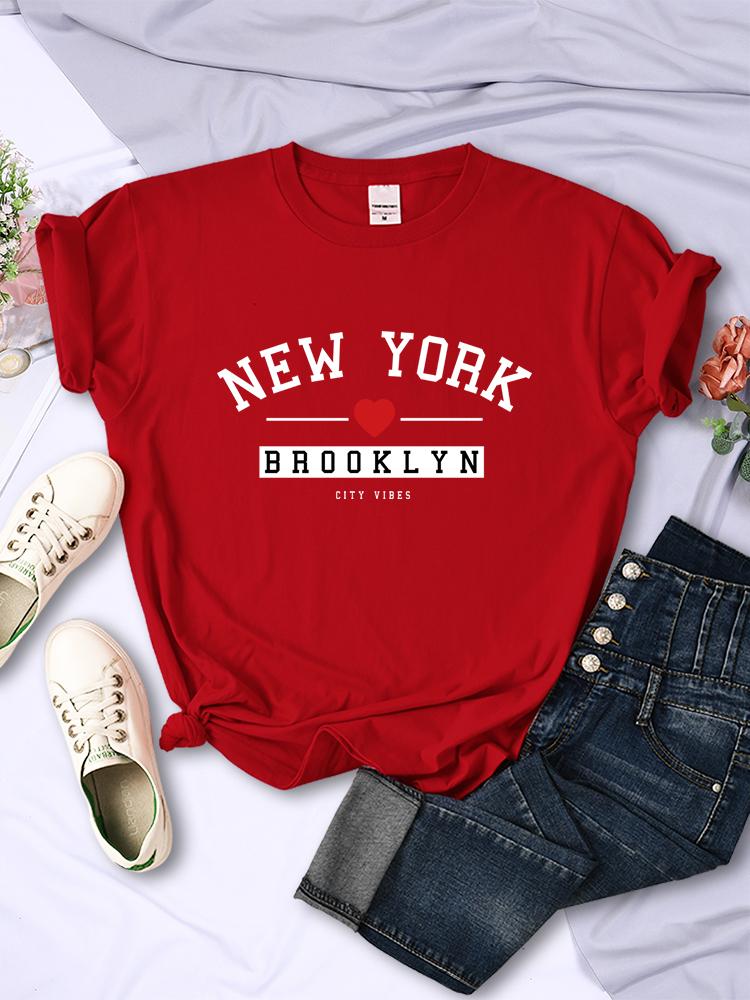 

Tee Shirt Fashion ONeck Sport T Shirts New York Brooklyn City Letter TShirt Women Summer Casual Aesthetic Clothes 4XL