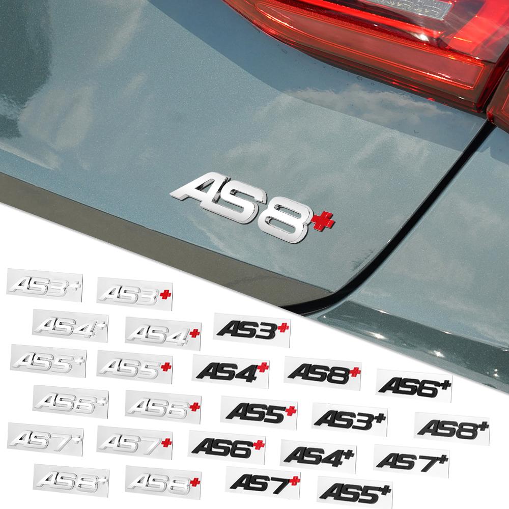 3D Aluminum For T01 AS3 AS4 AS5 AS6 AS7 AS8 AS3+ AS4+ AS5+ AS6+ AS7+ AS8+ Letters Emblem Car Rear Trunk Decoration Logo Sticker 01T