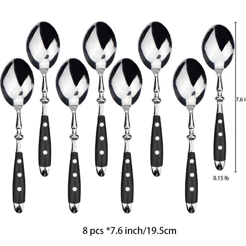 Classic Elegant Stainless Steel Cutlery Set Fork Spoon Knife Full Dinning Fork Steak Knife Teaspoon Creative Dinnerware Set
