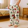 Barnens mjuka och bekväma pyjamasbyxor med jultryck och vardagsbyxor