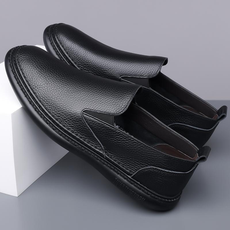 Genuine Leather Mens Slip On Footwear Office Man Business Shoes Wedding Party Man Dress Shoes Breath Soft Lazy Loafers Moccasins