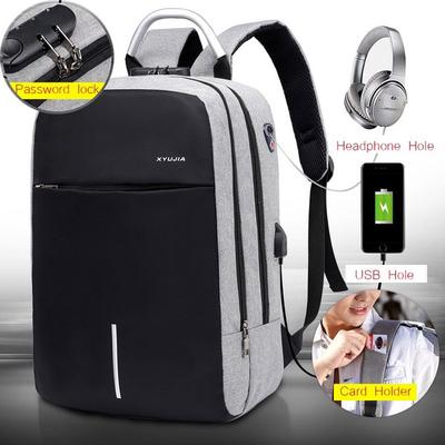 Men Bag Password Lock Anti-theft Laptop Backpack Usb Charging Computer Bag Business Casual Backpack