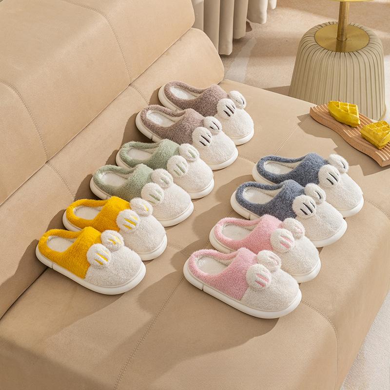 Зимние женские милые мультяшные кошачьи когти с толстым бархатом противоскользящие теплые — фото 4