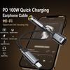 PD 100W Headphone Cable Converter Data Transmission Fast Charging Cord for Mobile Phone Tablet