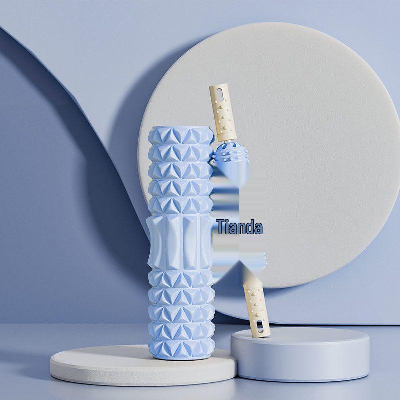 Beginners Foam Roller & Wolf Tooth Massage Stick for Muscle Relaxation, Non-Leg Slimming, and Fascia Fitness Yoga