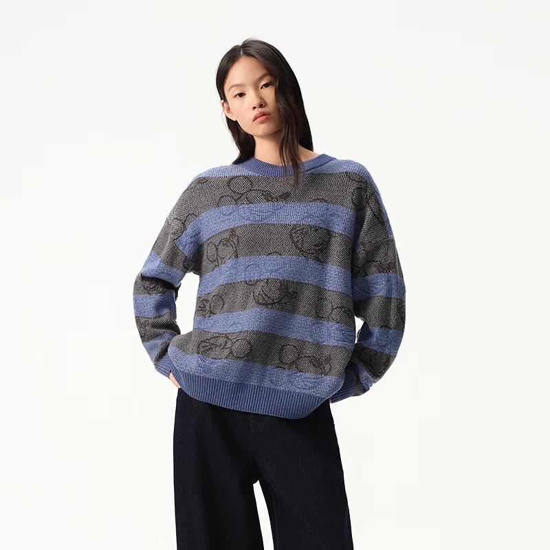 Broadcast Mickey Jacquard Stripe Knit Sweater
