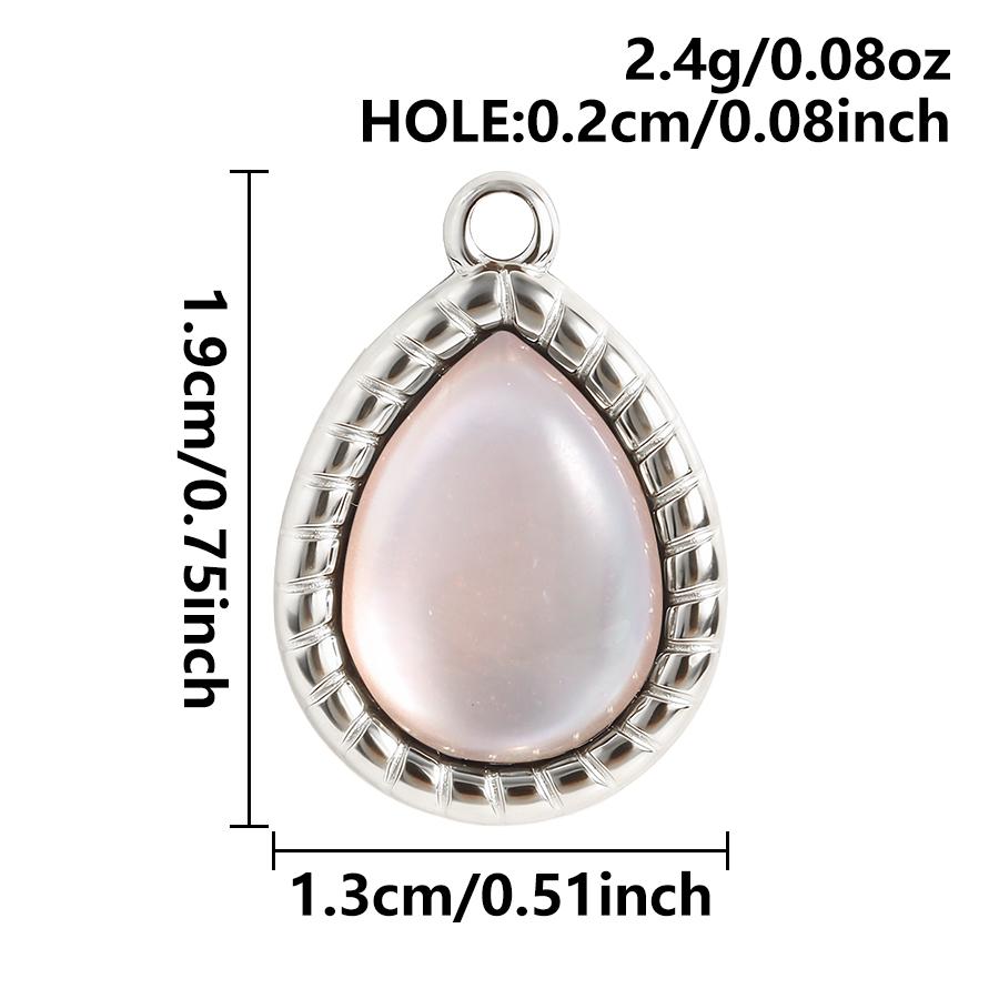 3pcs Gold/Silver Color PVD Metal Charms White Shell Stainless Steel Pendants For Jewelry Making Supplies Rhinestone DIY Pendant