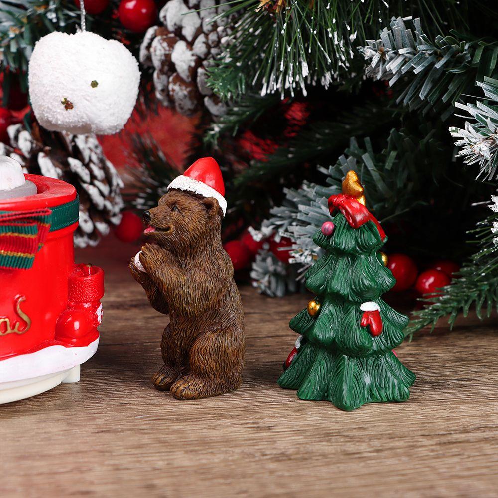 Xmas Tree Santa Claus Christmas Miniatures Figurines Desktop Ornament Doll House Micro Landscape