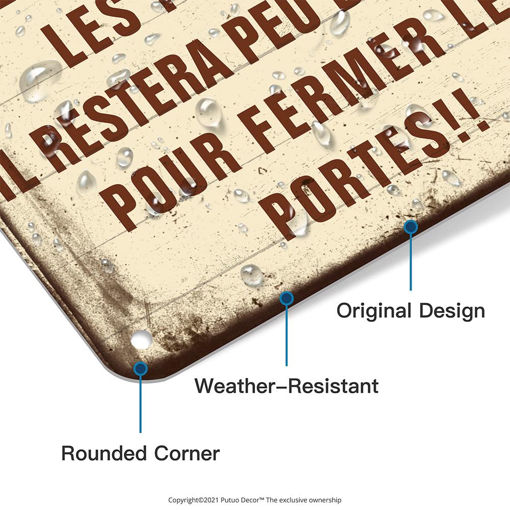 Putuo Decor 1pc French Vintage Metal Sign, Wall Art Decor for Home Farmhouse Living Room Shop Club, Fun Gifts, 7.9x11.8Inches