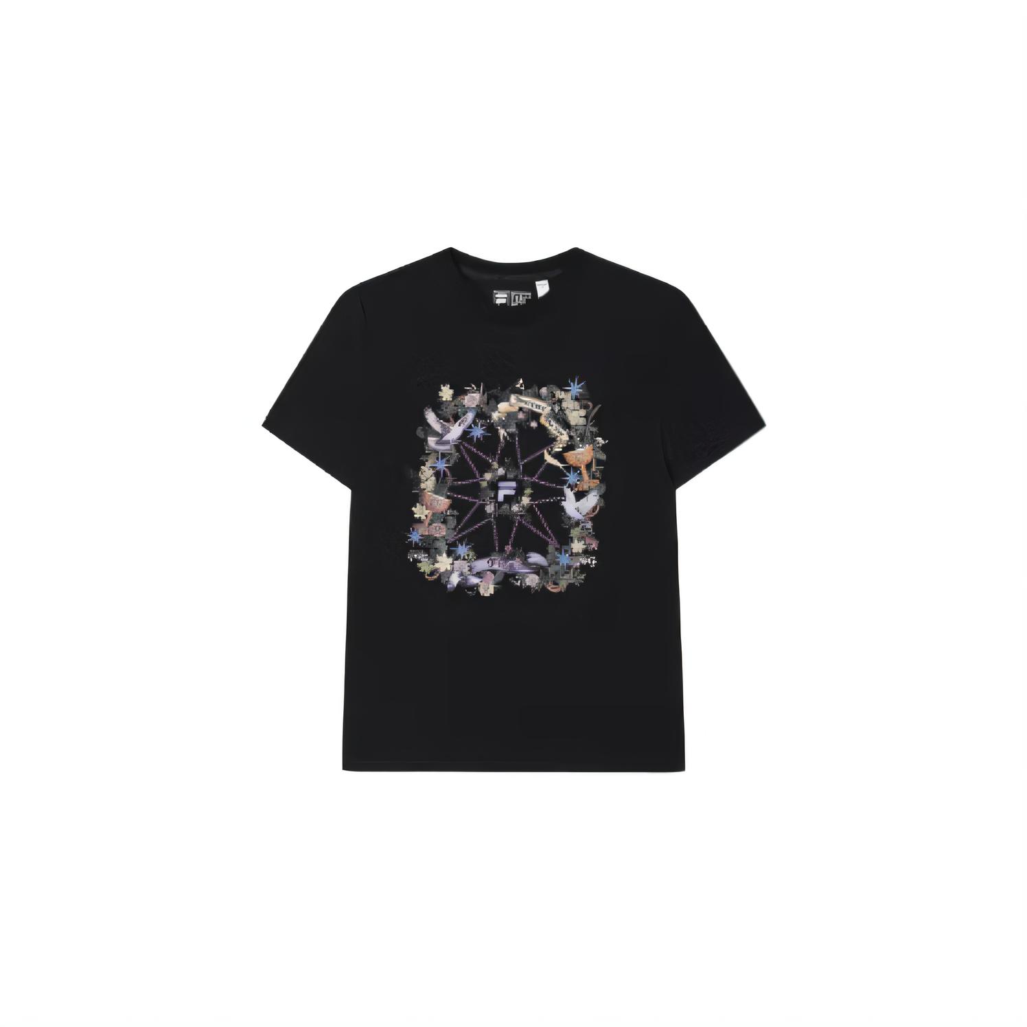 

Fila Модная универсальная футболка с коротким рукавом из мягкого материала, приятного к коже, серия Heritage, женские топы, черный F11W518101F M